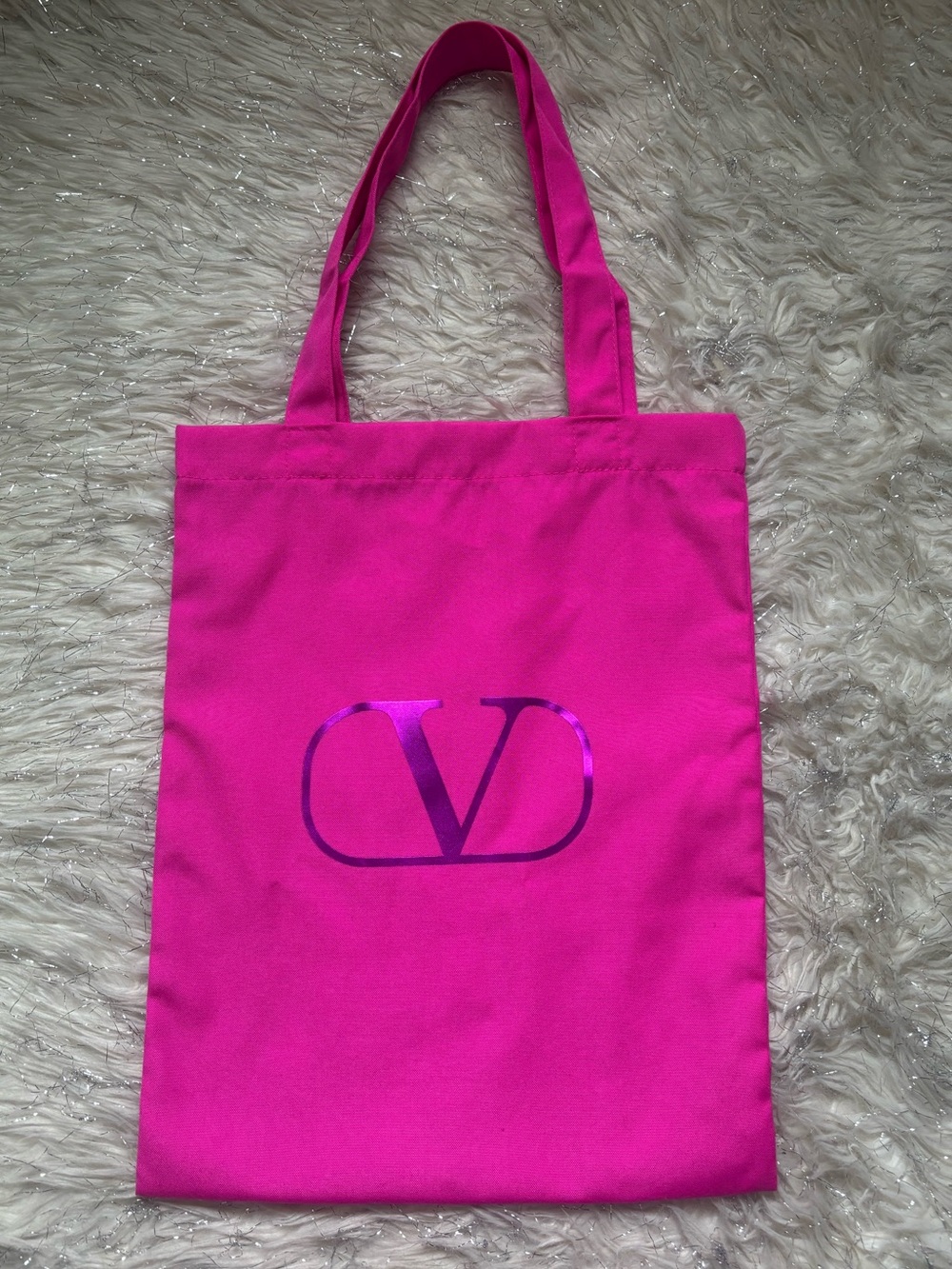 Valentino Hot Pink Logo Tote Bag